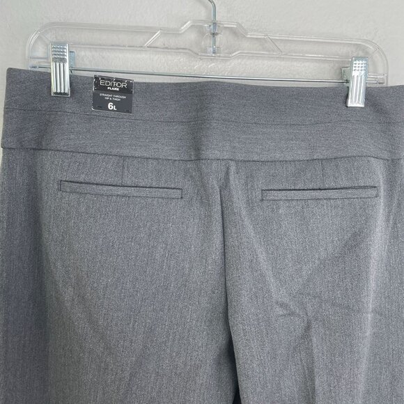 NEW Express Editor Womens 6 Long Flare Pants Gray Straight Through Hip Thigh - Picture 10 of 11